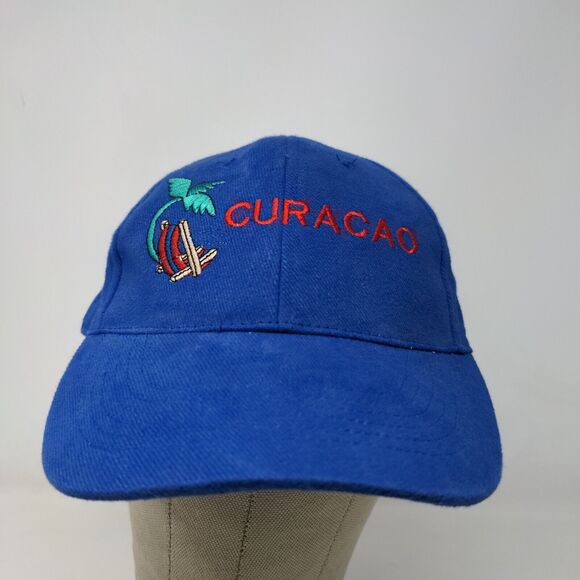 Curaco Men's Slideback Hat Blue Embroidered Logo Caribbean Beach - Picture 2 of 10